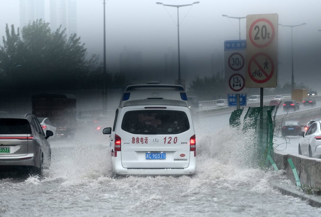 Natural disasters, including severe flooding like that seen here in China’s Tianjin last month, likely contributed to a decline in industrial profits for August. Photo: Xinhua Natural disasters, including severe flooding like that seen here in China’s Tianjin last month, likely contributed to a decline in industrial profits for August. Photo: Xinhua