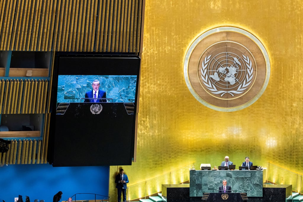 In his speech at the UN, Wang said “extraterritorial nations” should not “extend their black hands” to Asia. Photo: Reuters