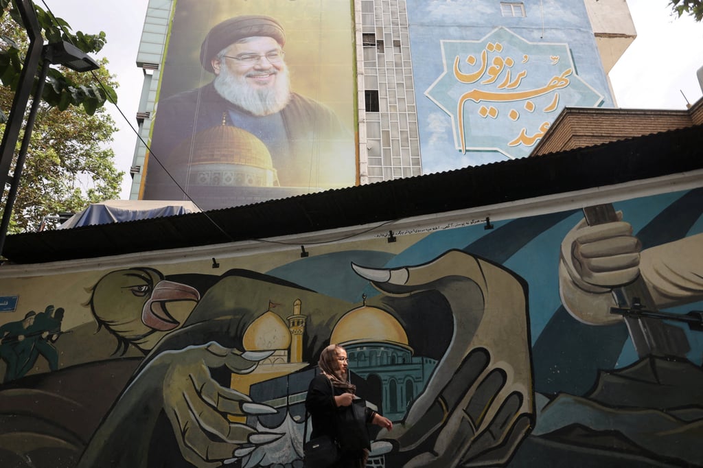 A billboard in Tehran with a picture of the late Hezbollah leader Hassan Nasrallah. Photo: West Asia News Agency via Reuters A billboard in Tehran with a picture of the late Hezbollah leader Hassan Nasrallah. Photo: West Asia News Agency via Reuters