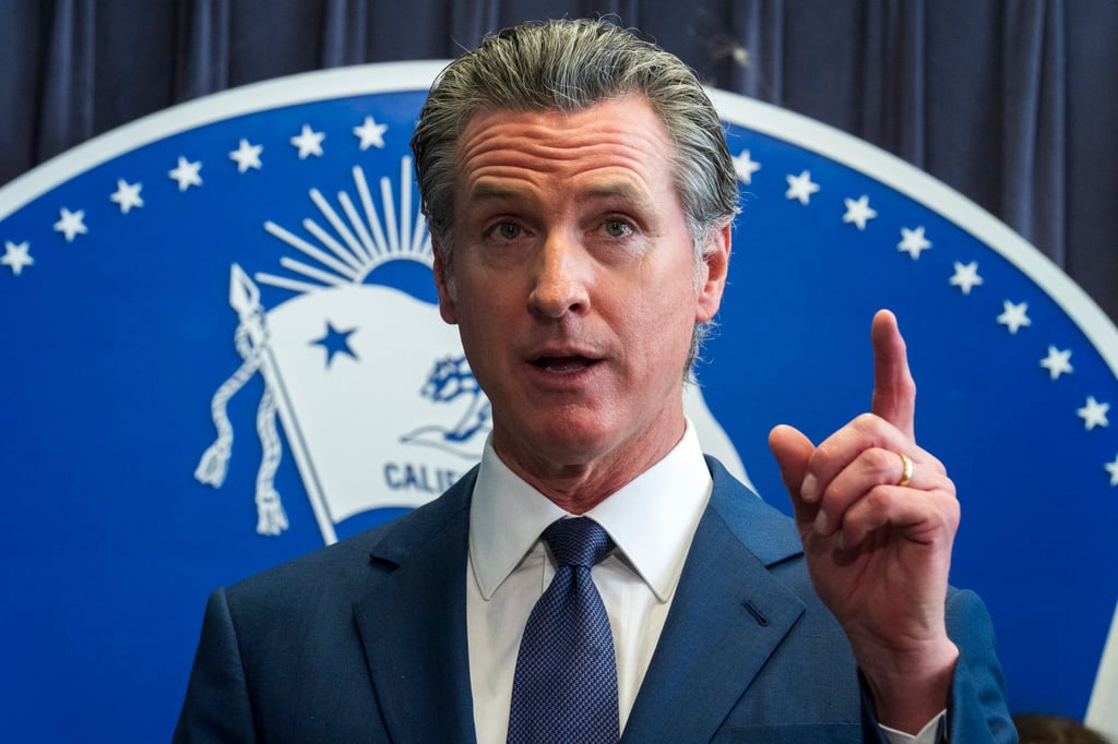 California Gov. Gavin Newsom speaks during a news conference on March 21, 2024, in Los Angeles. Photo: AP California Gov. Gavin Newsom speaks during a news conference on March 21, 2024, in Los Angeles. Photo: AP