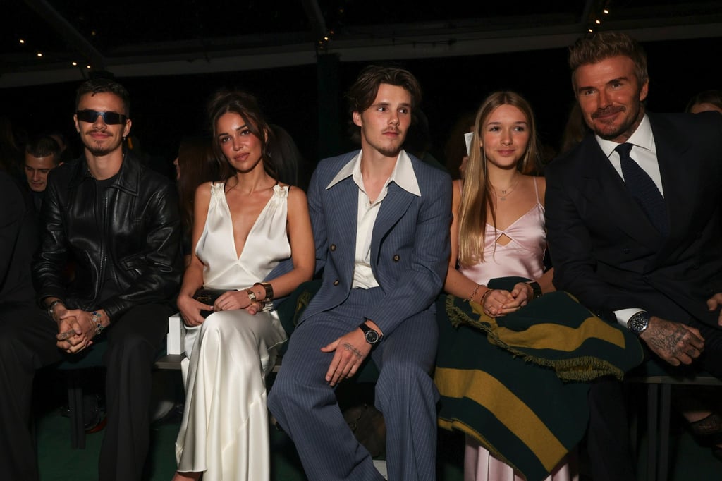 Happy together (from left): Romeo Beckham, Jackie Apostel, Cruz Beckham, Harper Beckham and David Beckham attend the Victoria Beckham spring/summer 2025 collection on September 27 in Paris. Photo: AP Happy together (from left): Romeo Beckham, Jackie Apostel, Cruz Beckham, Harper Beckham and David Beckham attend the Victoria Beckham spring/summer 2025 collection on September 27 in Paris. Photo: AP