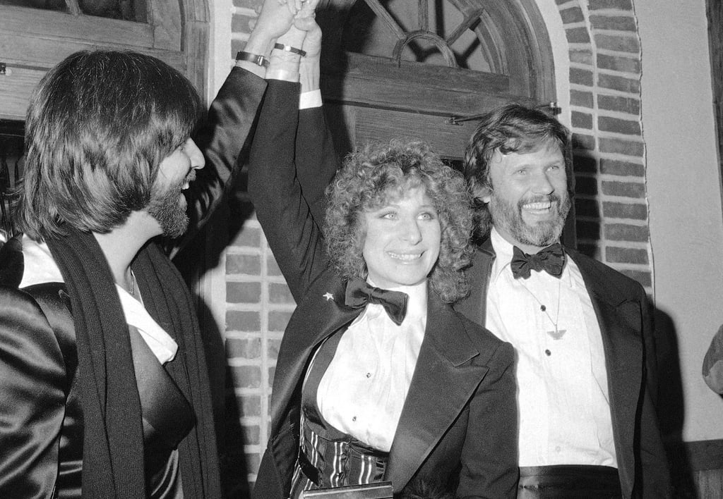 Producer Jon Peters, Barbra Streisand with Kristofferson at a preview of A Star is Born in New York in 1976. File photo: AP Producer Jon Peters, Barbra Streisand with Kristofferson at a preview of A Star is Born in New York in 1976. File photo: AP
