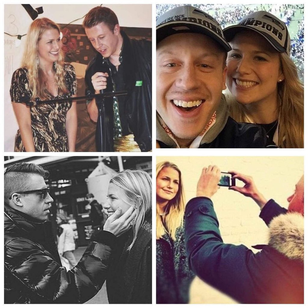 Tricia Davis posted this collage of photos with her husband, Macklemore, to Instagram. Photo: @baba_g/Instagram