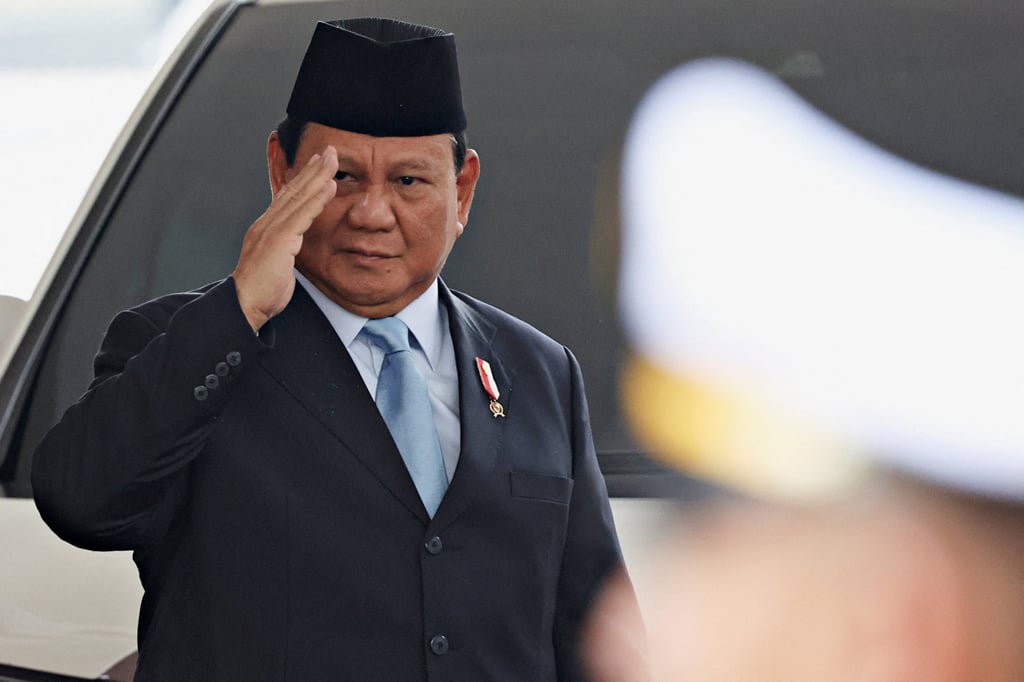 Indonesian President-elect Prabowo Subianto at the parliament building in Jakarta in August. Photo: Reuters