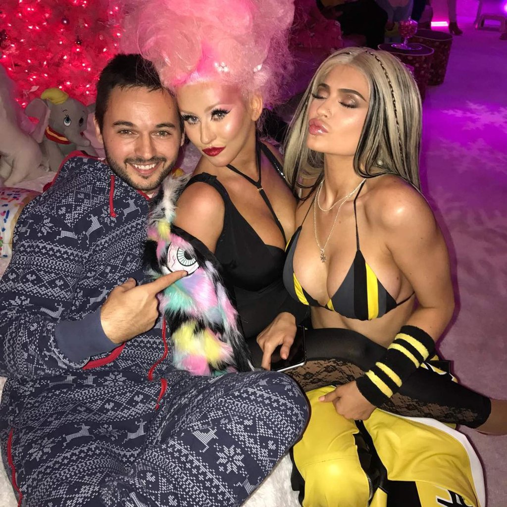 Matthew Rutler, Christina Aguilera and Kylie Jenner. Photo: @m_rutler/Instagram Matthew Rutler, Christina Aguilera and Kylie Jenner. Photo: @m_rutler/Instagram
