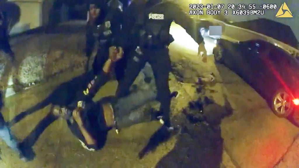 Tyre Nichols during a brutal attack by five Memphis police officers in 2023. File photo: (City of Memphis via AP