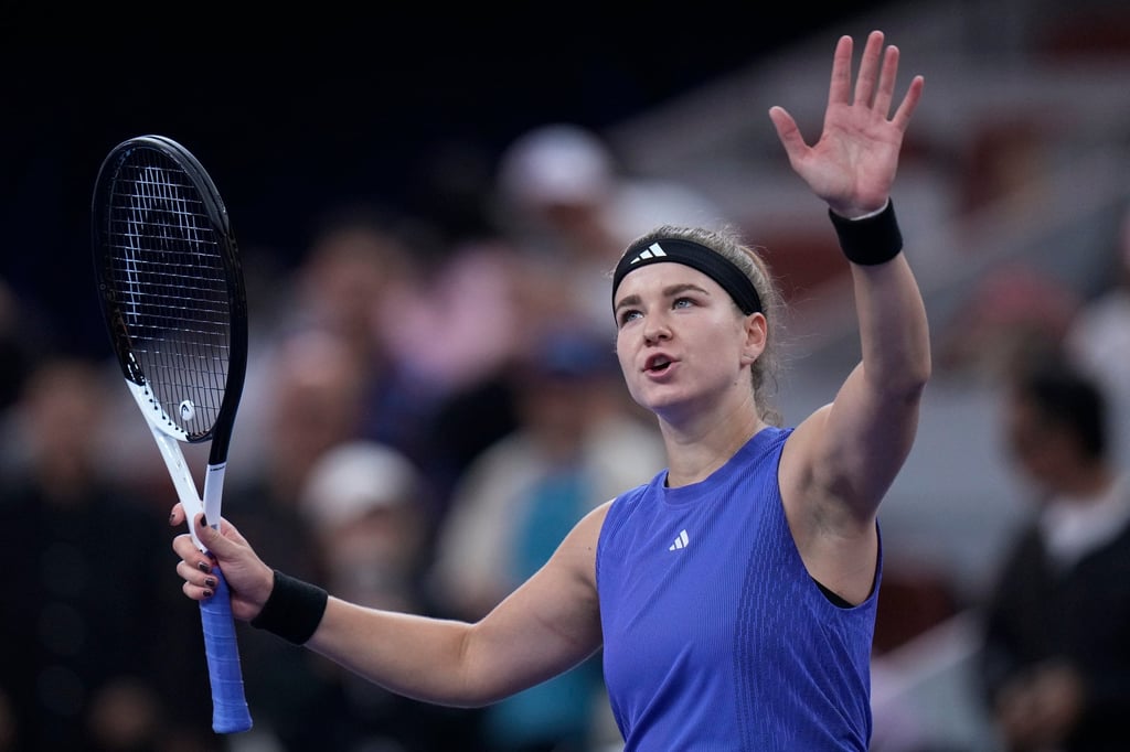 Czechia’s Karolina Muchova had also won the previous two meetings with Aryna Sabalenka. Photo: AP