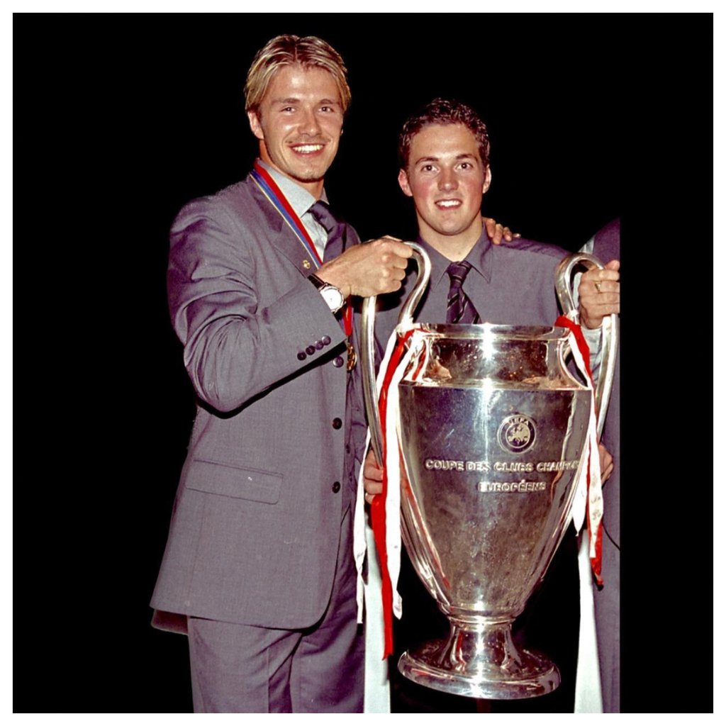 David Gardner and David Beckham were both on Manchester United’s youth team. Photo: @davidgardner/Instagram David Gardner and David Beckham were both on Manchester United’s youth team. Photo: @davidgardner/Instagram