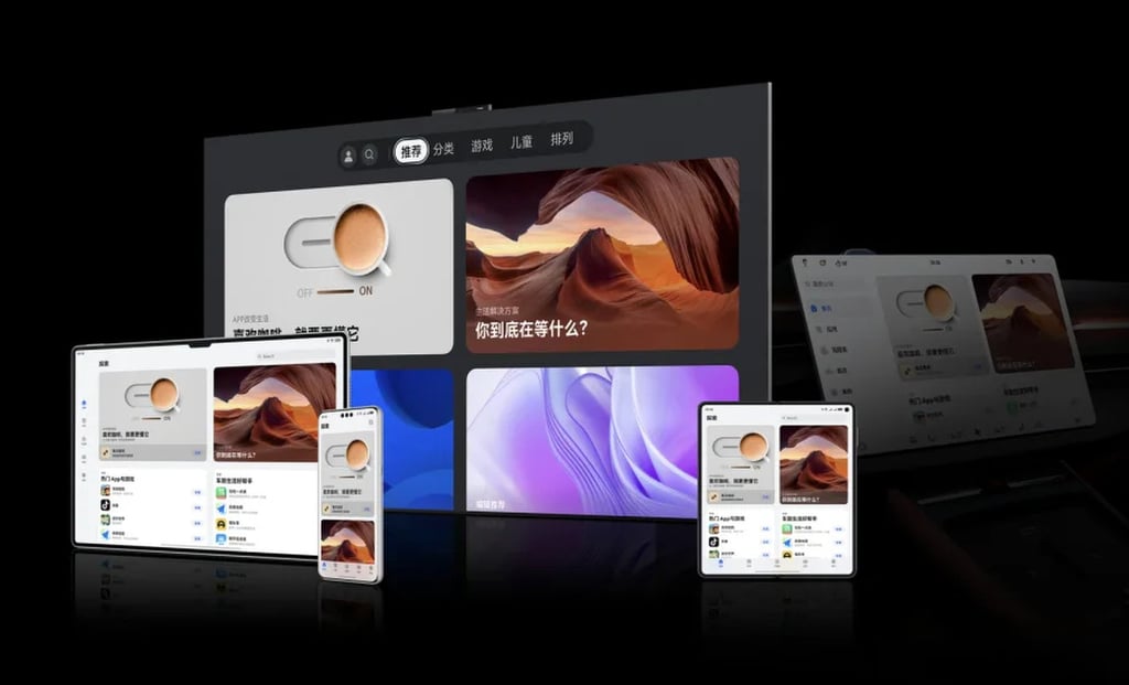 Huawei first launched HarmonyOS as an Android alternative for the Chinese market in August 2019. Photo: Handout Huawei first launched HarmonyOS as an Android alternative for the Chinese market in August 2019. Photo: Handout