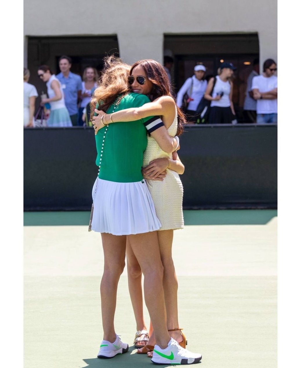 Meghan Markle and Kelly McKee Zajfen at a tennis tournament in honour of Zajfen’s son. Photo: @_heartmom_/Instagram Meghan Markle and Kelly McKee Zajfen at a tennis tournament in honour of Zajfen’s son. Photo: @_heartmom_/Instagram
