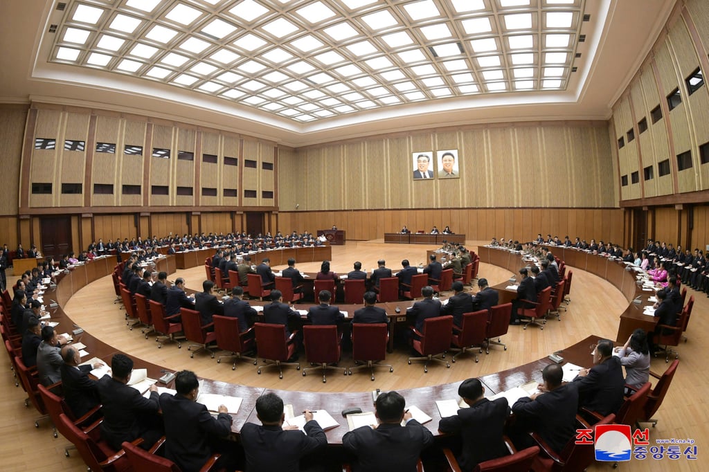 Members attend the Supreme People’s Assembly at the Mansudae Assembly Hall in Pyongyang, North Korea. Photo: Korean Central News Agency/Korea News Service via AP Members attend the Supreme People’s Assembly at the Mansudae Assembly Hall in Pyongyang, North Korea. Photo: Korean Central News Agency/Korea News Service via AP