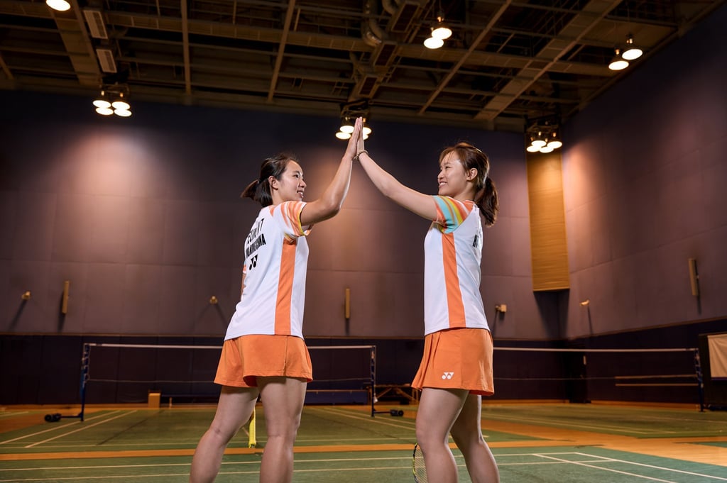 Hong Kong badminton duo Yeung Nga-ting (left) and Yeung Pui-lam say playing doubles together means they can rely on one another when things get stressful, both on and off the court. Hong Kong badminton duo Yeung Nga-ting (left) and Yeung Pui-lam say playing doubles together means they can rely on one another when things get stressful, both on and off the court.