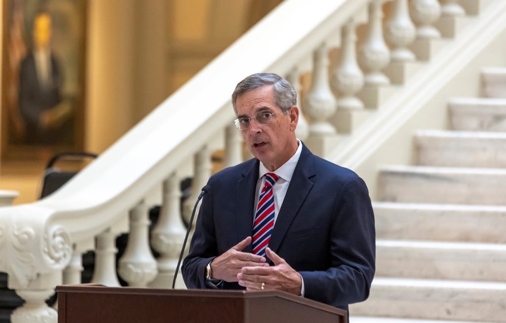 Secretary of State Brad Raffensperger at the state Capitol in Atlanta, Georgia on October 7. Photo: Atlanta Journal-Constitution via AP Secretary of State Brad Raffensperger at the state Capitol in Atlanta, Georgia on October 7. Photo: Atlanta Journal-Constitution via AP