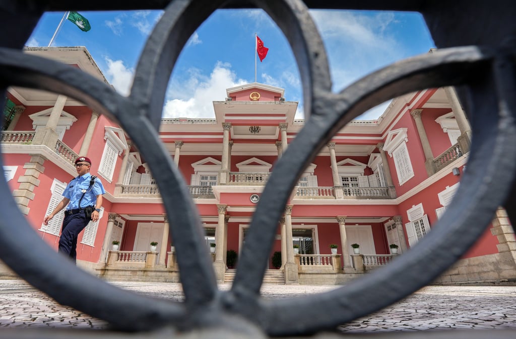 The Macau Chief Executive Office building. The current contender for the top job is running on a platform that includes policy areas previously flagged by Beijing. Photo: Eugene Lee The Macau Chief Executive Office building. The current contender for the top job is running on a platform that includes policy areas previously flagged by Beijing. Photo: Eugene Lee