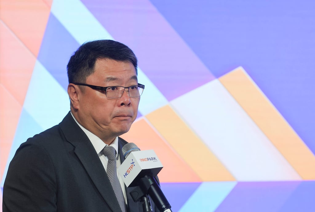 Science Park chairman Sunny Chai Ngai-chiu said the “unprecedented pace” of AI development had come with an increasing demand for high-quality solutions. Photo: Edmond So Science Park chairman Sunny Chai Ngai-chiu said the “unprecedented pace” of AI development had come with an increasing demand for high-quality solutions. Photo: Edmond So