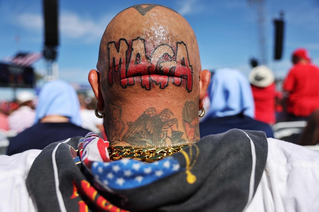 Supporters gather in Coachella on Saturday before a campaign rally for Republican US presidential nominee Donald Trump. Photo: AFP Supporters gather in Coachella on Saturday before a campaign rally for Republican US presidential nominee Donald Trump. Photo: AFP