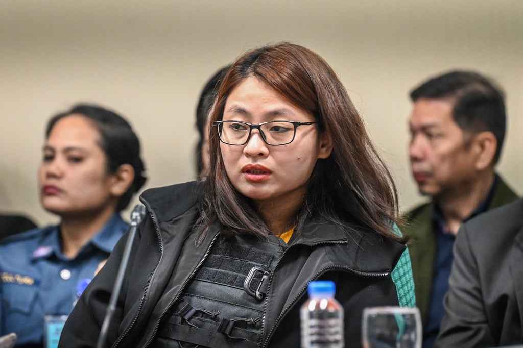Alice Guo, the former mayor of Bamban, attends a Senate hearing over accusations of human trafficking and links to Chinese organised crime, on September 9. Photo: AFP Alice Guo, the former mayor of Bamban, attends a Senate hearing over accusations of human trafficking and links to Chinese organised crime, on September 9. Photo: AFP