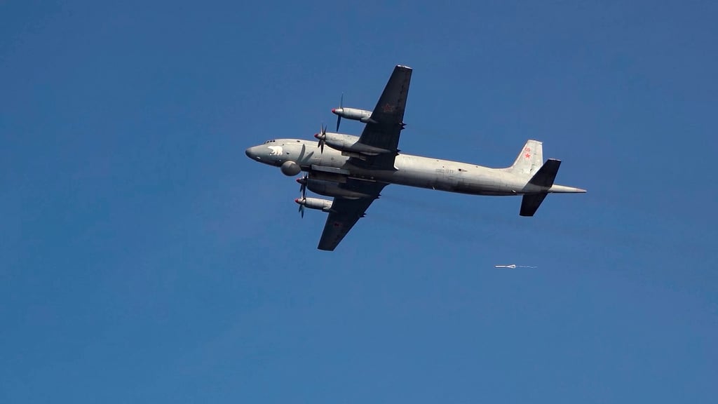 An Il-38 maritime patrol aircraft of the Russian navy is seen flying over the Barents Sea. Photo: Russian Defence Ministry Press Service via AP An Il-38 maritime patrol aircraft of the Russian navy is seen flying over the Barents Sea. Photo: Russian Defence Ministry Press Service via AP