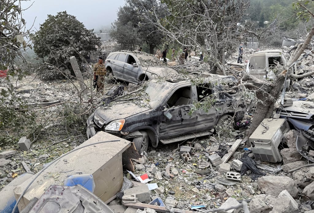 Destroyed vehicles after an Israeli air strike in the Christian-majority region of Aitou in north Lebanon. Photo: Reuters Destroyed vehicles after an Israeli air strike in the Christian-majority region of Aitou in north Lebanon. Photo: Reuters