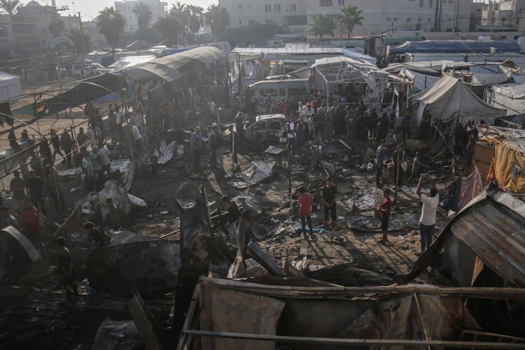 The aftermath of an Israeli strike in the courtyard of the Al-Aqsa Martyrs Hospital in Deir al-Balah, central Gaza. Photo: Reuters The aftermath of an Israeli strike in the courtyard of the Al-Aqsa Martyrs Hospital in Deir al-Balah, central Gaza. Photo: Reuters