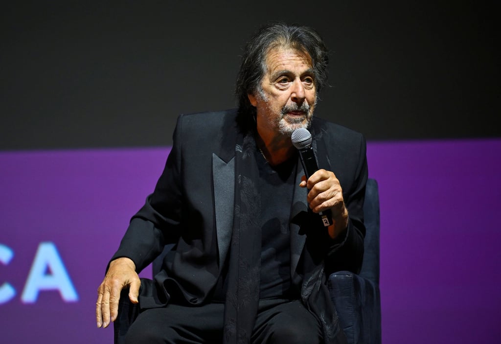 Al Pacino speaks onstage at The Godfather 50th anniversary screening in June 2022. Photo: Getty Images