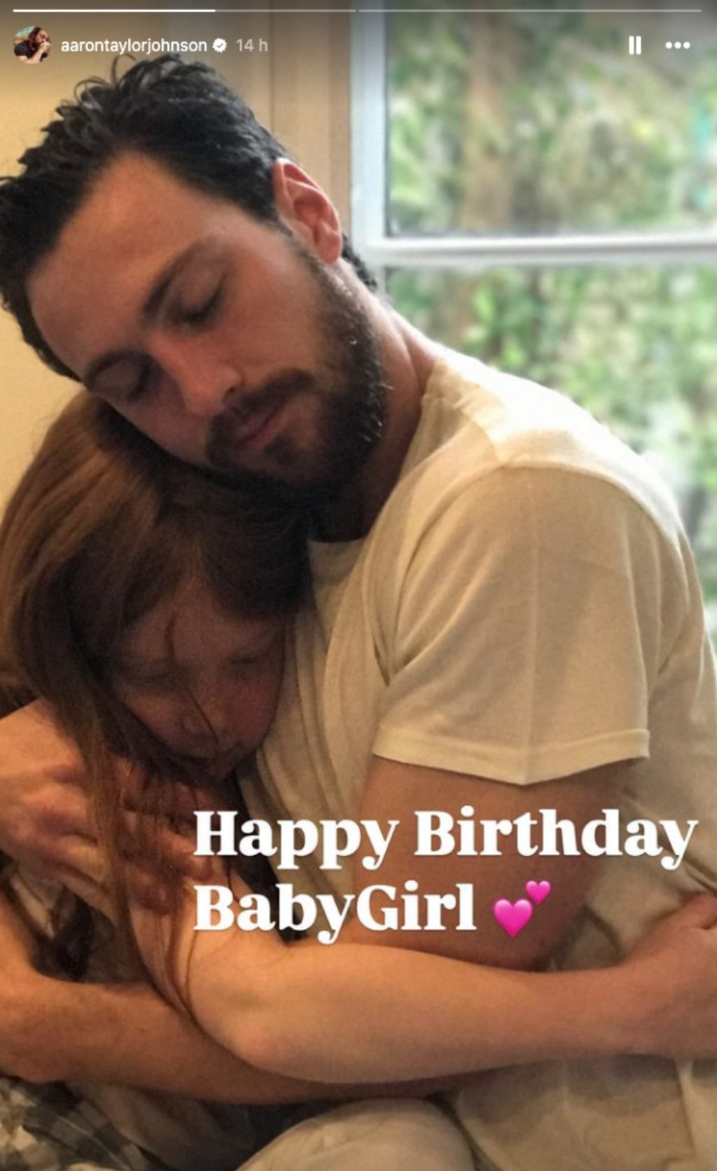 Aaron Taylor-Johnson wished his stepdaughter a happy birthday last week. Photo: @aarontaylorjohnson/Instagram Aaron Taylor-Johnson wished his stepdaughter a happy birthday last week. Photo: @aarontaylorjohnson/Instagram