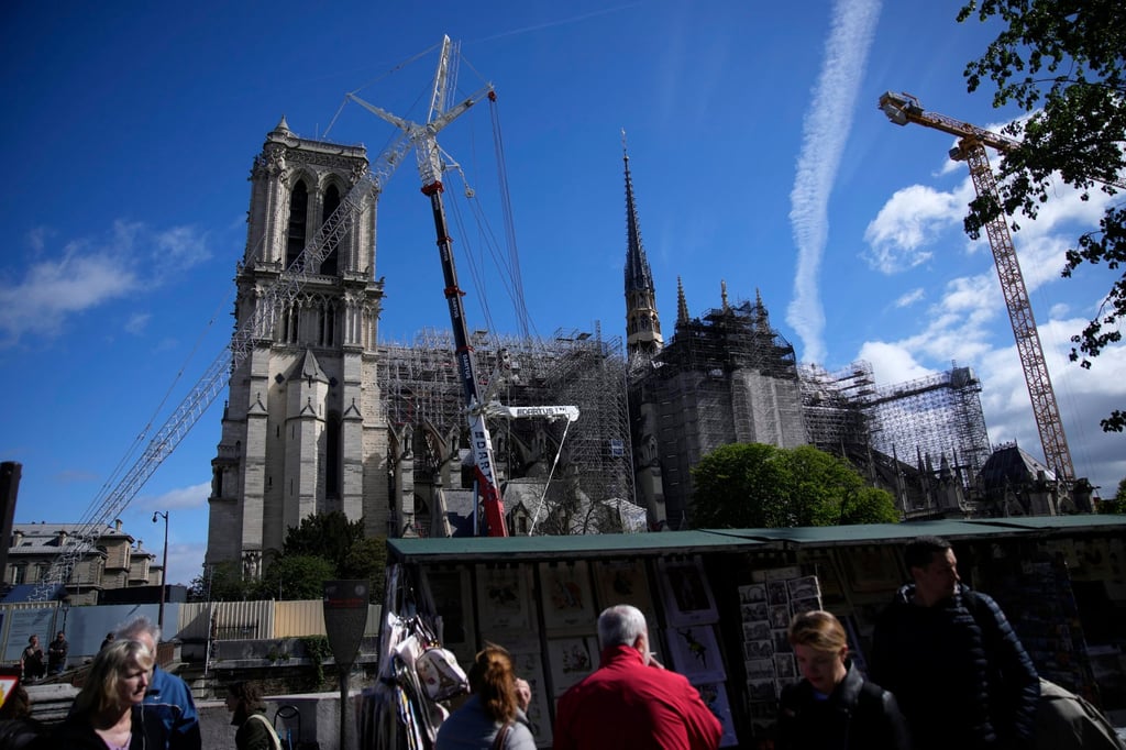 The rebuilding of Notre Dame Cathedral in Paris is nearly finished, and will be followed by a revamp of the surrounding area. Photo: AP