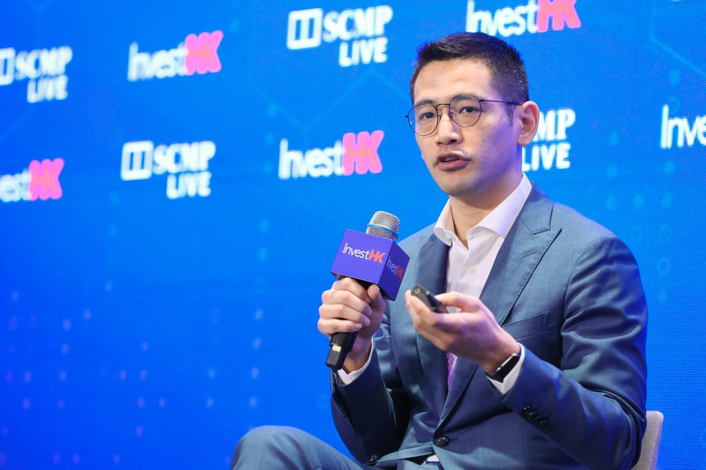 Sony Han, IBM iX Leader at IBM Consulting Hong Kong, speaks at InnoTech Forum 2024 organised by Invest Hong Kong and held at the Hong Kong Ocean Park Marriott Hotel on October 18, 2024. Photo: SCMP