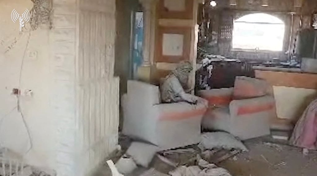 A person the Israeli army says is Hamas chief Yahya Sinwar, in drone footage released on Thursday. Photo: Israel Defence Forces via Reuters A person the Israeli army says is Hamas chief Yahya Sinwar, in drone footage released on Thursday. Photo: Israel Defence Forces via Reuters