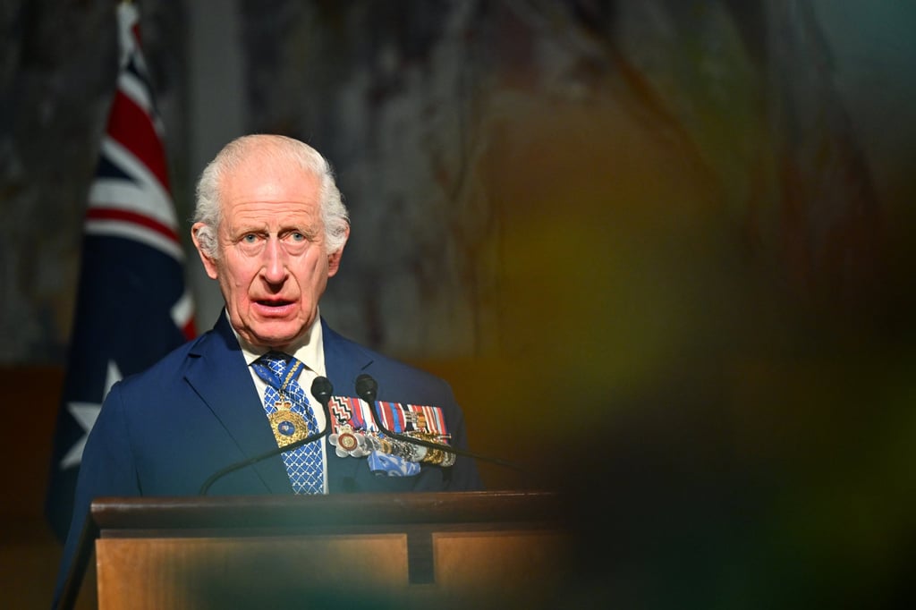 Britain’s King Charles delivers a speech on Monday at Australia’s Parliament House in Canberra. Photo: EPA-EFE Britain’s King Charles delivers a speech on Monday at Australia’s Parliament House in Canberra. Photo: EPA-EFE