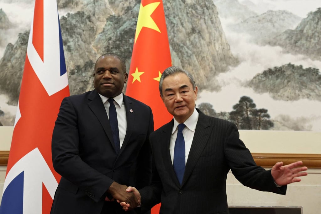 Lammy met Chinese Foreign Minister Wang Yi in Beijing during the visit. Photo: AFP