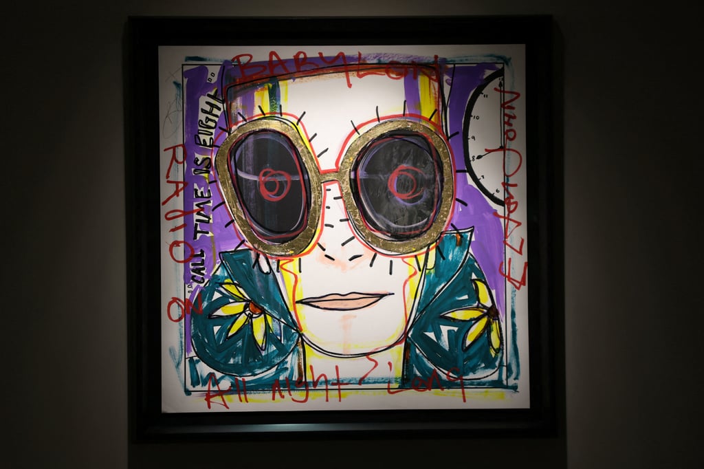 Call Time is Eight (04), by Boy George, is displayed at Castle Fine Art in London on October 23, 2024. Photo: Reuters Call Time is Eight (04), by Boy George, is displayed at Castle Fine Art in London on October 23, 2024. Photo: Reuters