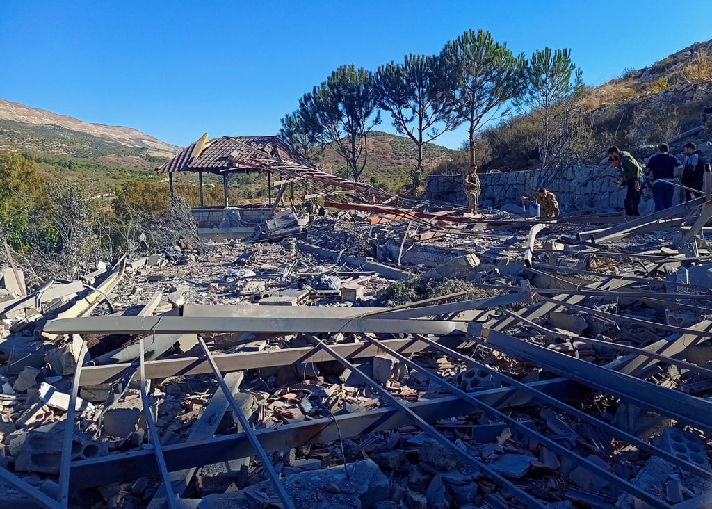 The aftermath of the strike. Photo: Reuters The aftermath of the strike. Photo: Reuters