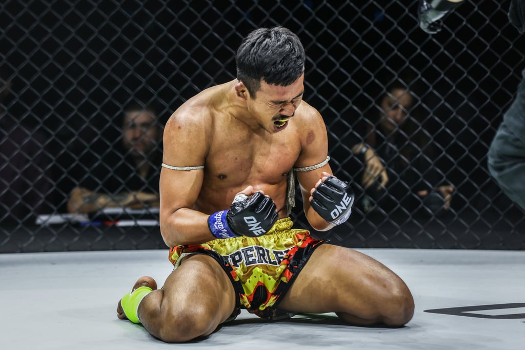 Superlek Kiatmoo9 won the Muay Thai bantamweight title by beating Jonathan Haggerty. Photo: ONE Championship