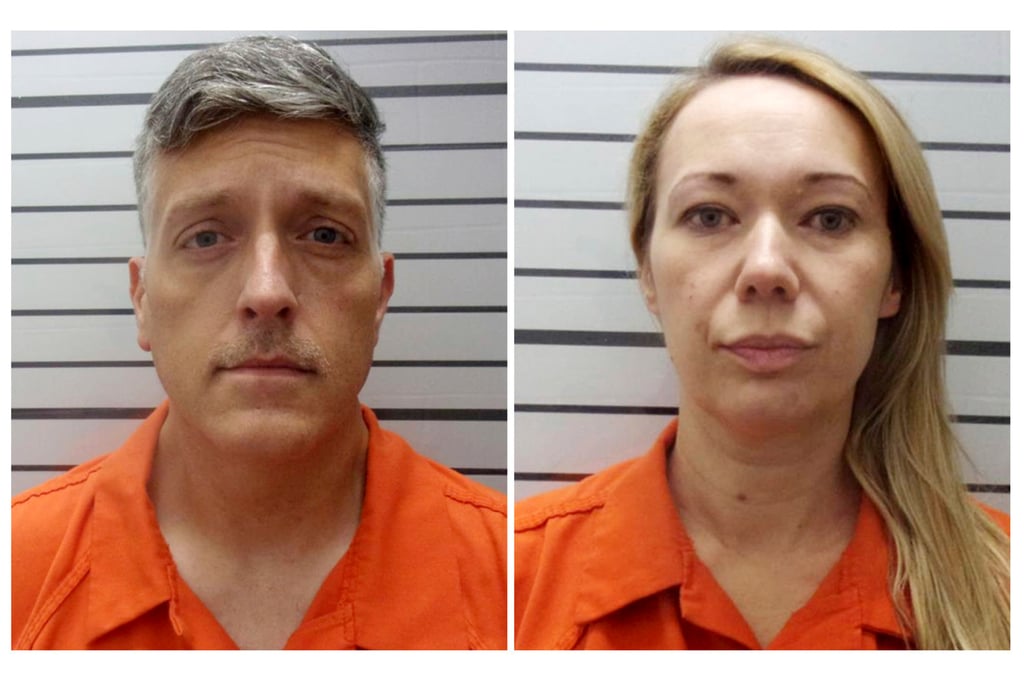 Booking photos provided by the Muskogee County, Oklahoma Sheriff’s Office show Jon Hallford, left, and Carie Hallford, owners of Return to Nature Funeral Home. Photo: Muskogee County Sheriff’s Office via AP Booking photos provided by the Muskogee County, Oklahoma Sheriff’s Office show Jon Hallford, left, and Carie Hallford, owners of Return to Nature Funeral Home. Photo: Muskogee County Sheriff’s Office via AP