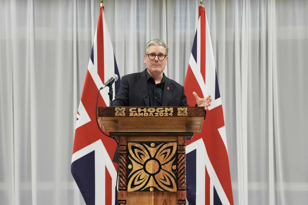 British Prime Minister Keir Starmer speaks at a press conference during the Commonwealth Heads of Government Meeting (CHOGM) in Apia on Saturday. Photo: AFP British Prime Minister Keir Starmer speaks at a press conference during the Commonwealth Heads of Government Meeting (CHOGM) in Apia on Saturday. Photo: AFP