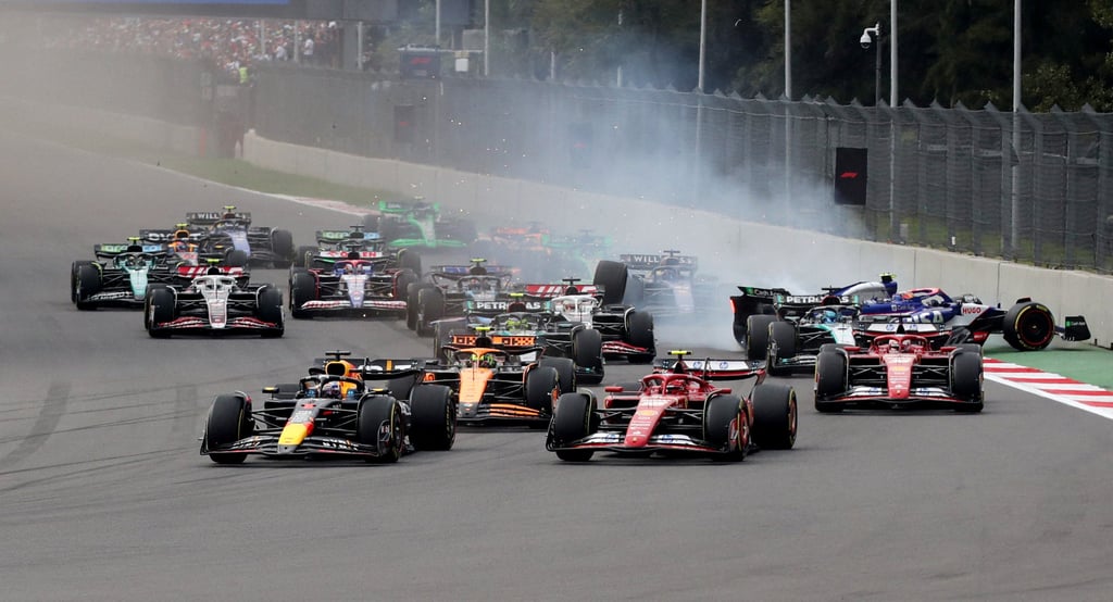 Red Bull’s Max Verstappen and Ferrari’s Carlos Sainz started the day on the front row of the grid. Photo: Reuters