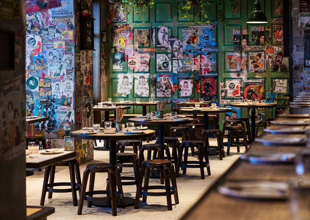 The interiors of the new Samsen location in Hong Kong evoke the bustle of Bangkok’s Chinatown. Photo: Jocelyn Tam