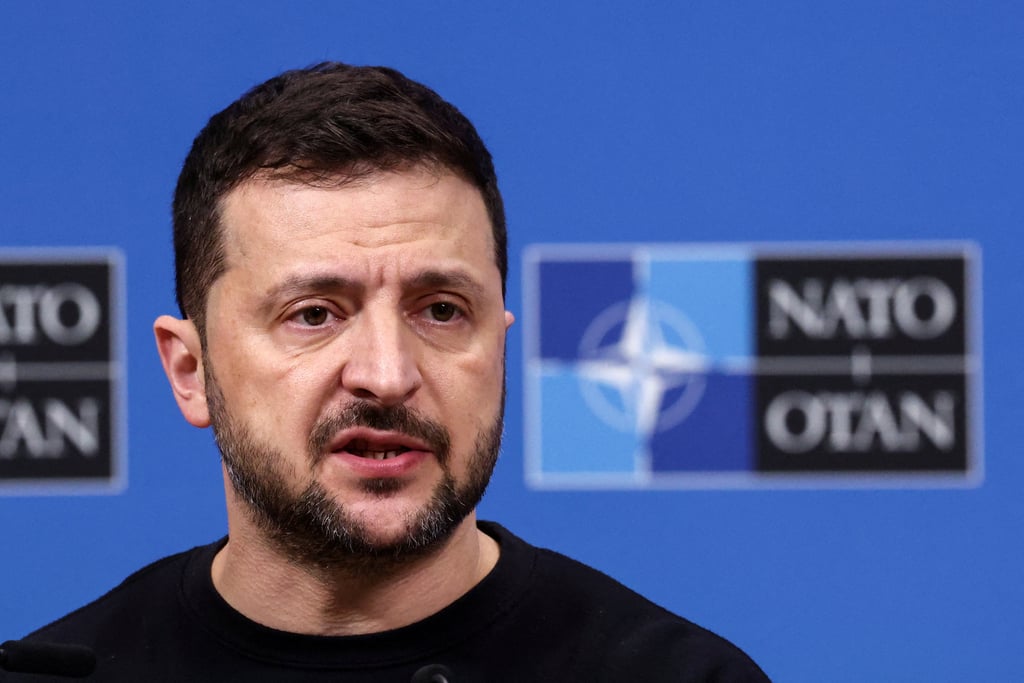 Ukraine’s President Volodymyr Zelensky attends a press conference in Brussels on October 17. Photo: Reuters Ukraine’s President Volodymyr Zelensky attends a press conference in Brussels on October 17. Photo: Reuters