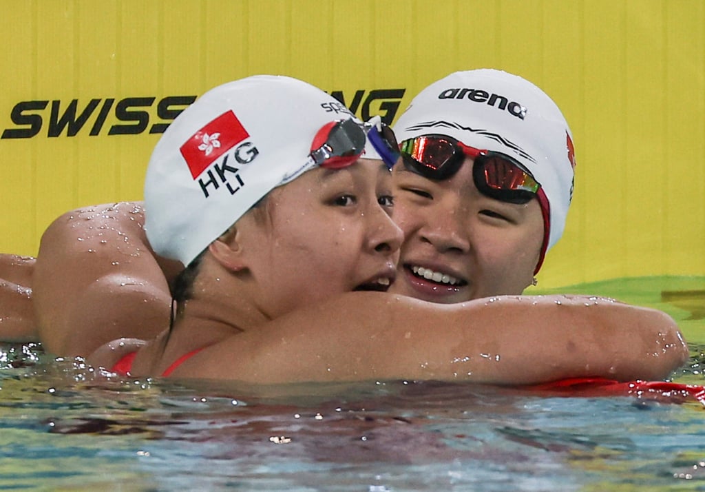 Li Sum-yiu (left) is one of the rising stars of Hong Kong swimming. Photo: Edmond So Li Sum-yiu (left) is one of the rising stars of Hong Kong swimming. Photo: Edmond So