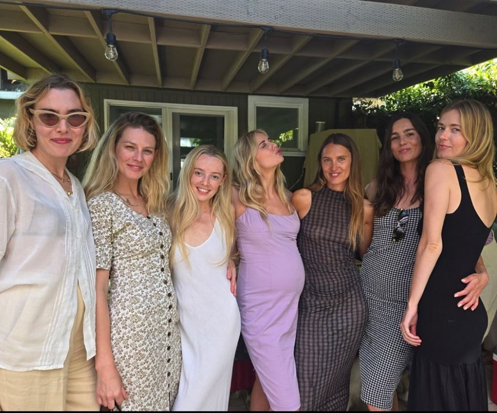 Justine Lupe at a celebration with friends before the arrival of her baby. Photo: @mejustinelupe/Instagram