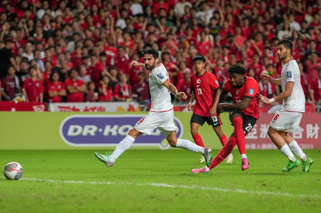 Udebuluzor aims at goal during Hong Kong’s home World Cup clash with Iran in June 2024. Photo: Sam Tsang Udebuluzor aims at goal during Hong Kong’s home World Cup clash with Iran in June 2024. Photo: Sam Tsang
