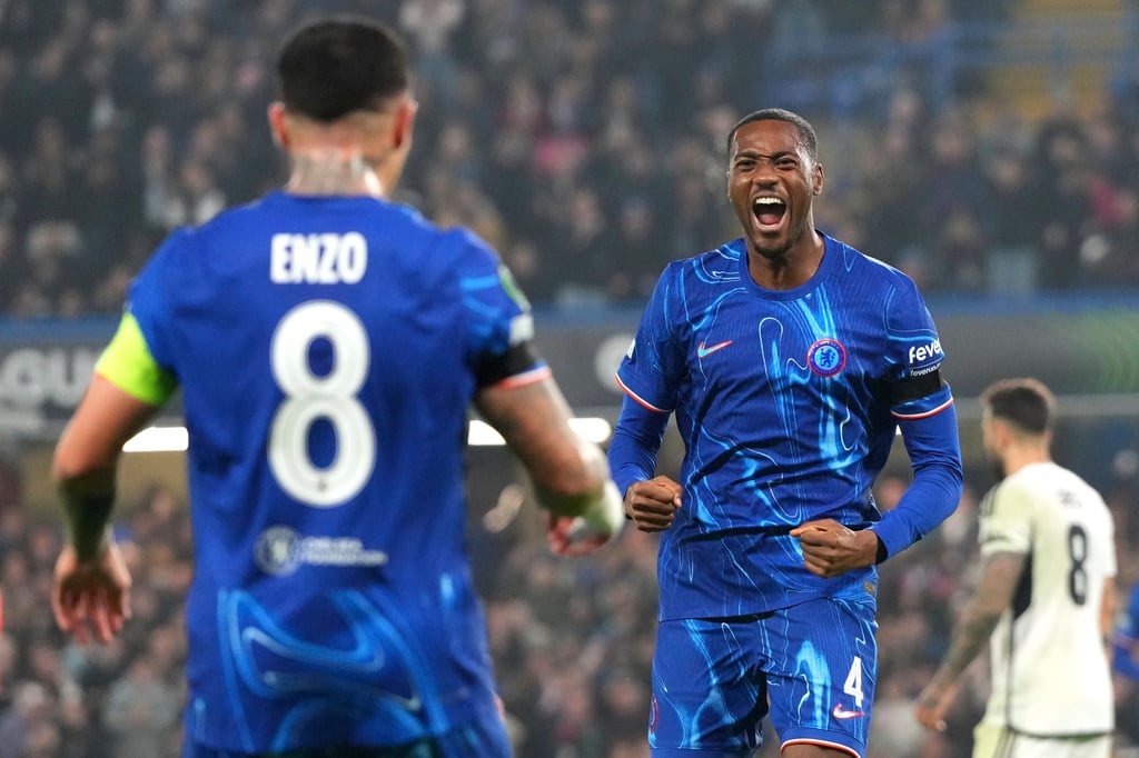 Chelsea’s Tosin Adarabioyo (right) scored the first of his side’s eight goals. Photo: AP Chelsea’s Tosin Adarabioyo (right) scored the first of his side’s eight goals. Photo: AP