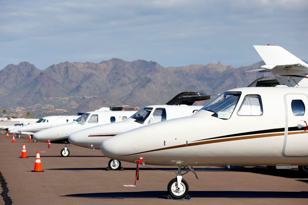 The United States is by far the hub of private jets with more than 68 per cent of the globe’s private aircraft. Photo: AP