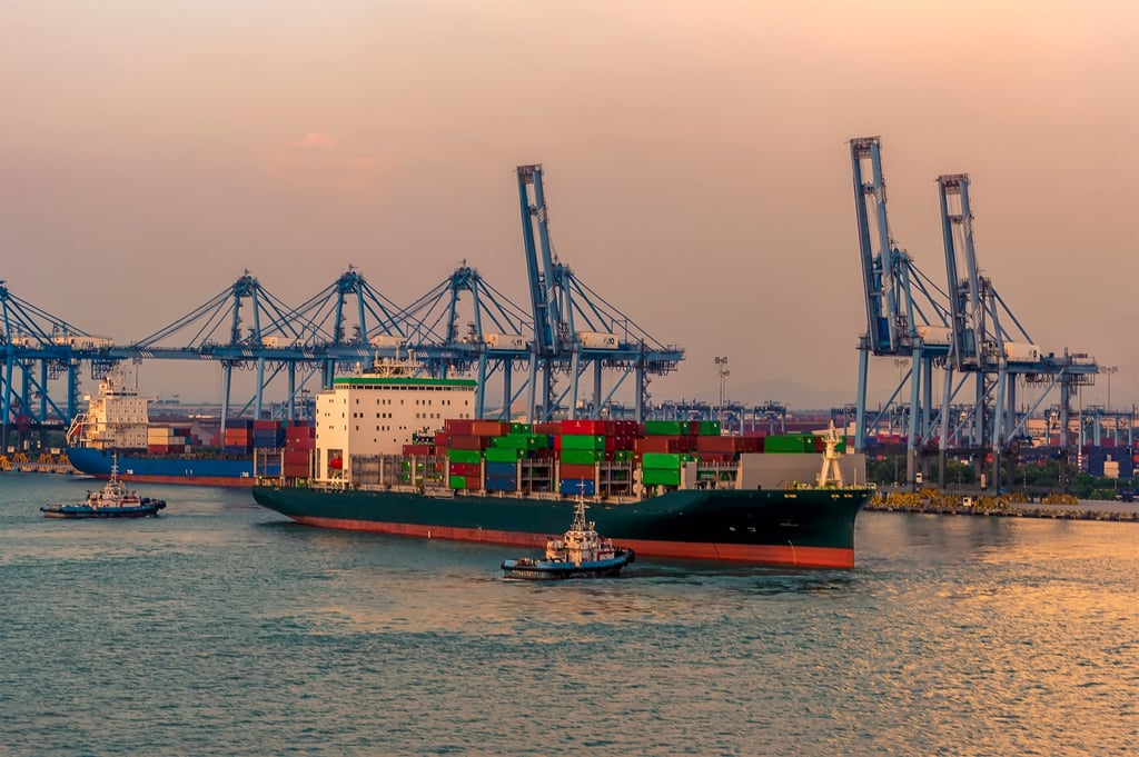 A ship at the container terminal in Port Klang near Kuala Lumpur, Malaysia. Trump has pledged to impose a 10 per cent tariff on imports from all countries. Photo: Shutterstock