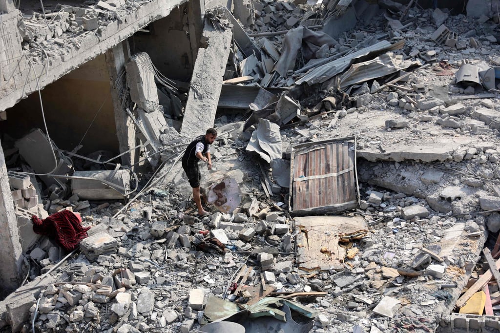The aftermath of an Israeli strike in Jabaliya in the northern Gaza Strip. Photo: AFP