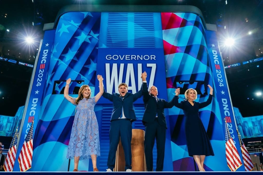 Tim Walz and family at the Democratic National Convention. Photo: @timwalz/Instagram Tim Walz and family at the Democratic National Convention. Photo: @timwalz/Instagram