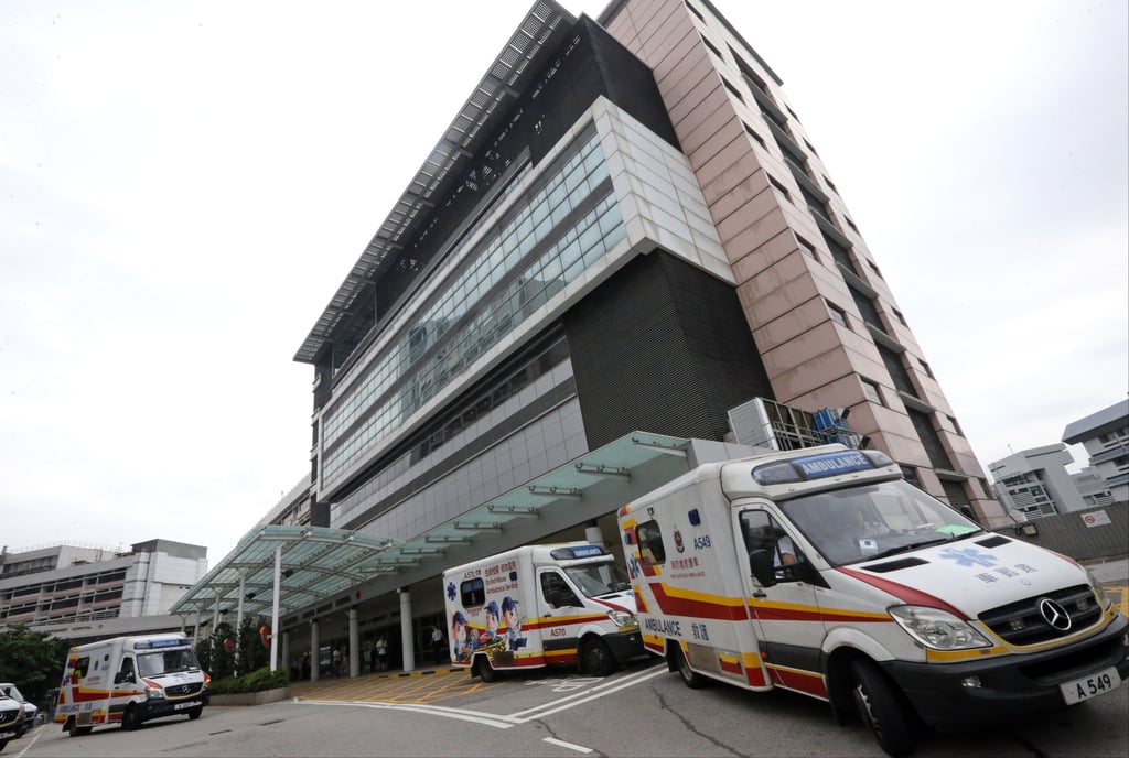 The cleaner was rushed to Princess Margaret Hospital in Kwai Chung. Photo: Felix Wong The cleaner was rushed to Princess Margaret Hospital in Kwai Chung. Photo: Felix Wong
