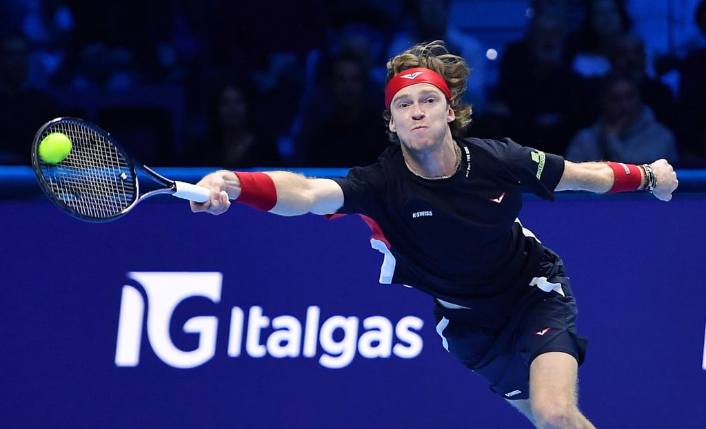 Andrey Rublev of Russia has now lost six successive matches at the ATP Finals in straight sets. Photo: EPA-EFE
