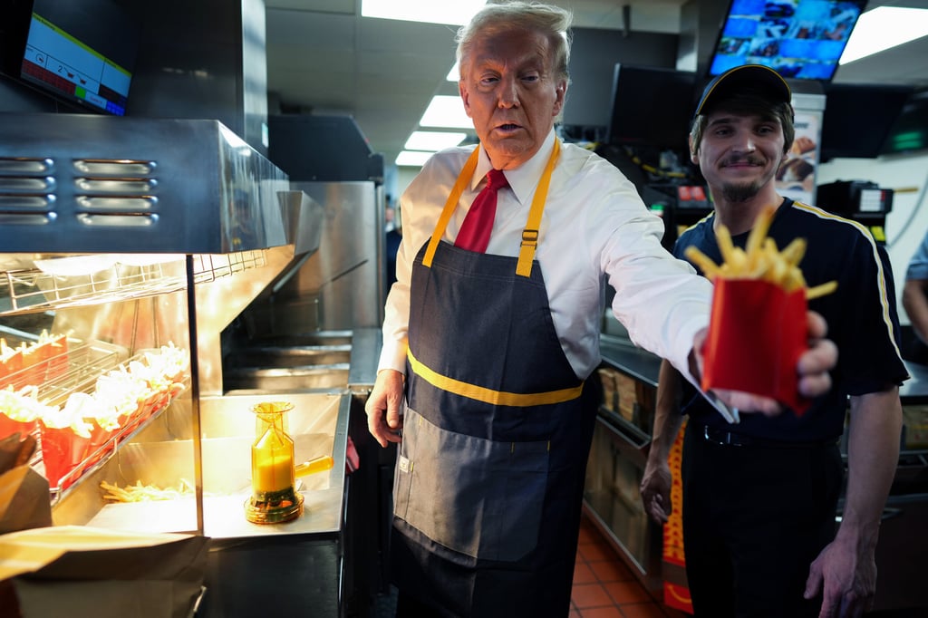 Donald Trump briefly appeared at a McDonald’s in Pennsylvania during his campaign in October. Photo: TNS